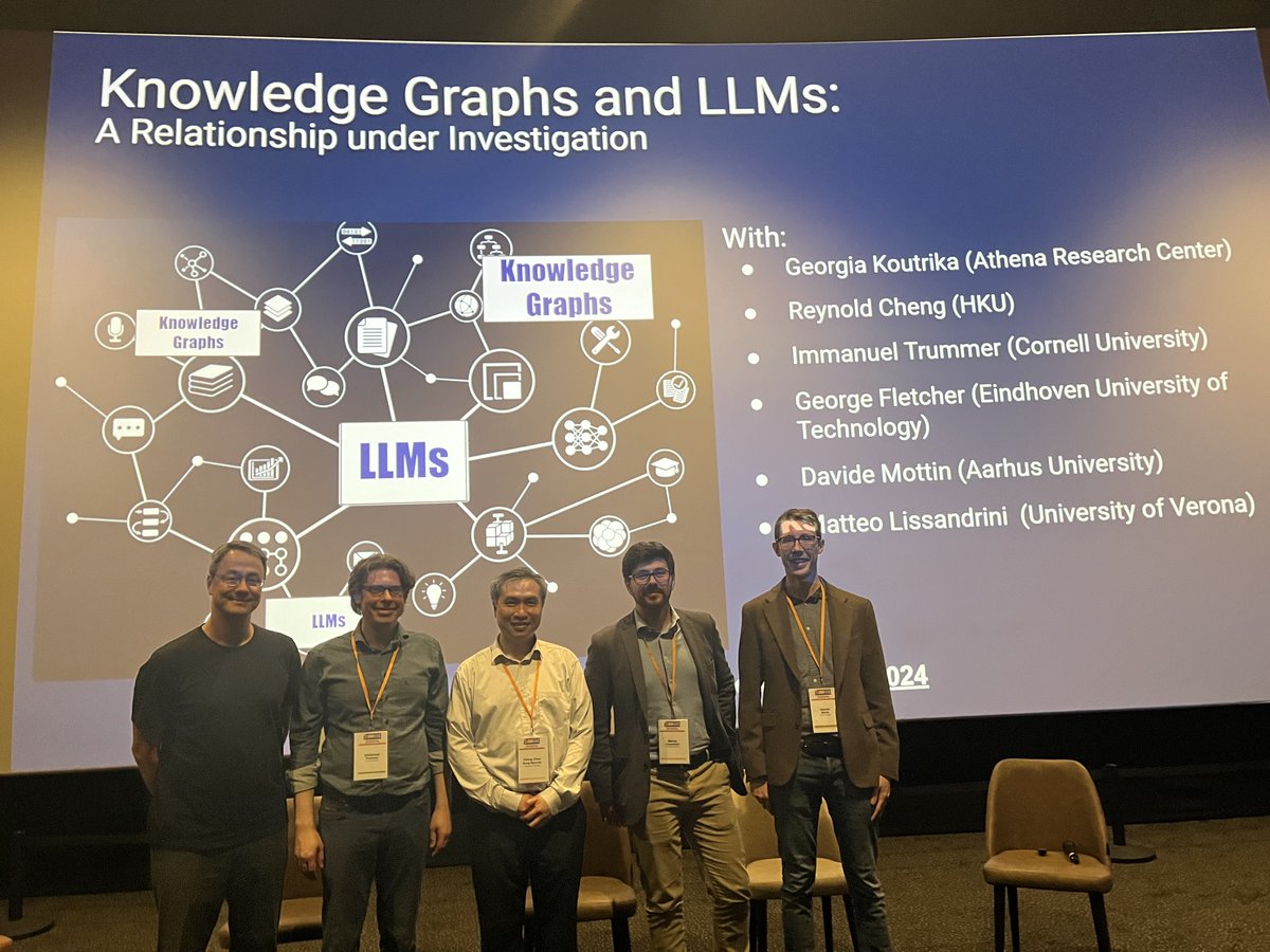 Awesome way to kick off #ICDE2024 with a stimulating panel discussion <a href="/SEADataConf/">SEA Data</a> together with <a href="/ImmanuelTrummer/">Immanuel Trummer</a> <a href="/reynoldcheng/">Reynold</a> <a href="/DavideMottin/">Davide Mottin</a> and <a href="/Kuzeko/">M. Lissandrini</a> on language models and knowledge graphs.   Looking forward to the rest of the week!