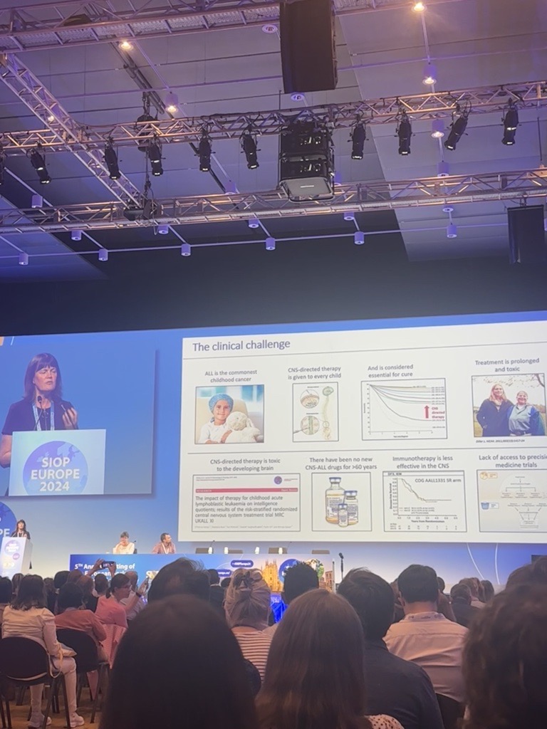 It’s Day 1 at #SIOPEurope2024 and our Scientific Advisory Panel Chair, Prof Chris Halsey (@halsey_lab) delivered a fantastic update on the need for more effective and less toxic CNS-directed therapies for ALL. Link to the research project: bit.ly/4ak3c0s