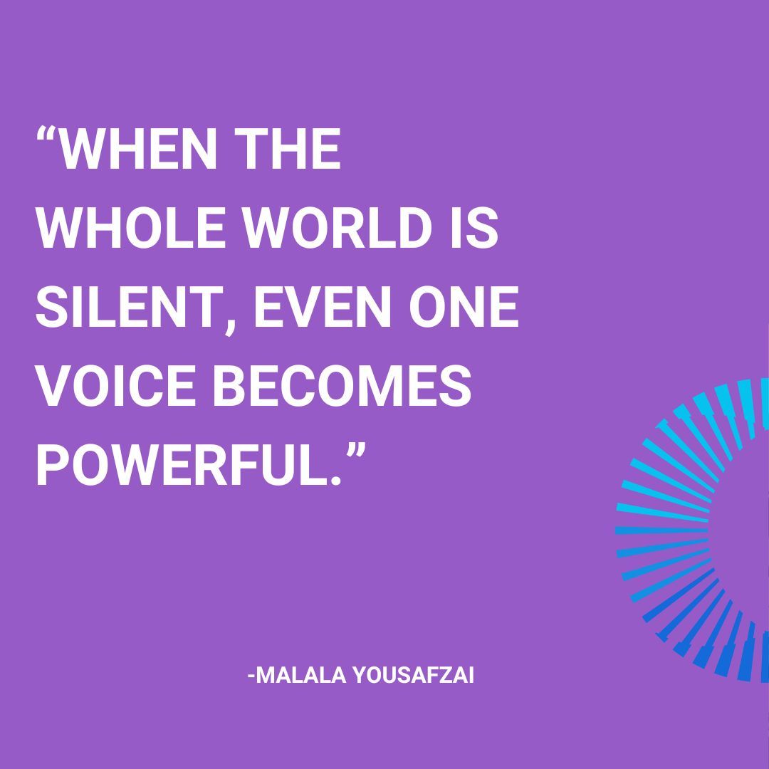 'When the whole world is silent, even one voice becomes powerful.' - Malala Yousafai #quote #motivationMonday