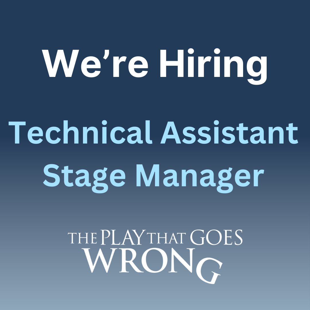 We're looking for a motivated Technical Assistant Stage Manager to join The Play That Goes Wrong at the Duchess Theatre. For more information and to apply, visit kennywax.com/opportunities #westendjobs #theatrejobs #backstagejobs #theplaythatgoeswrong #mischiefcomedy