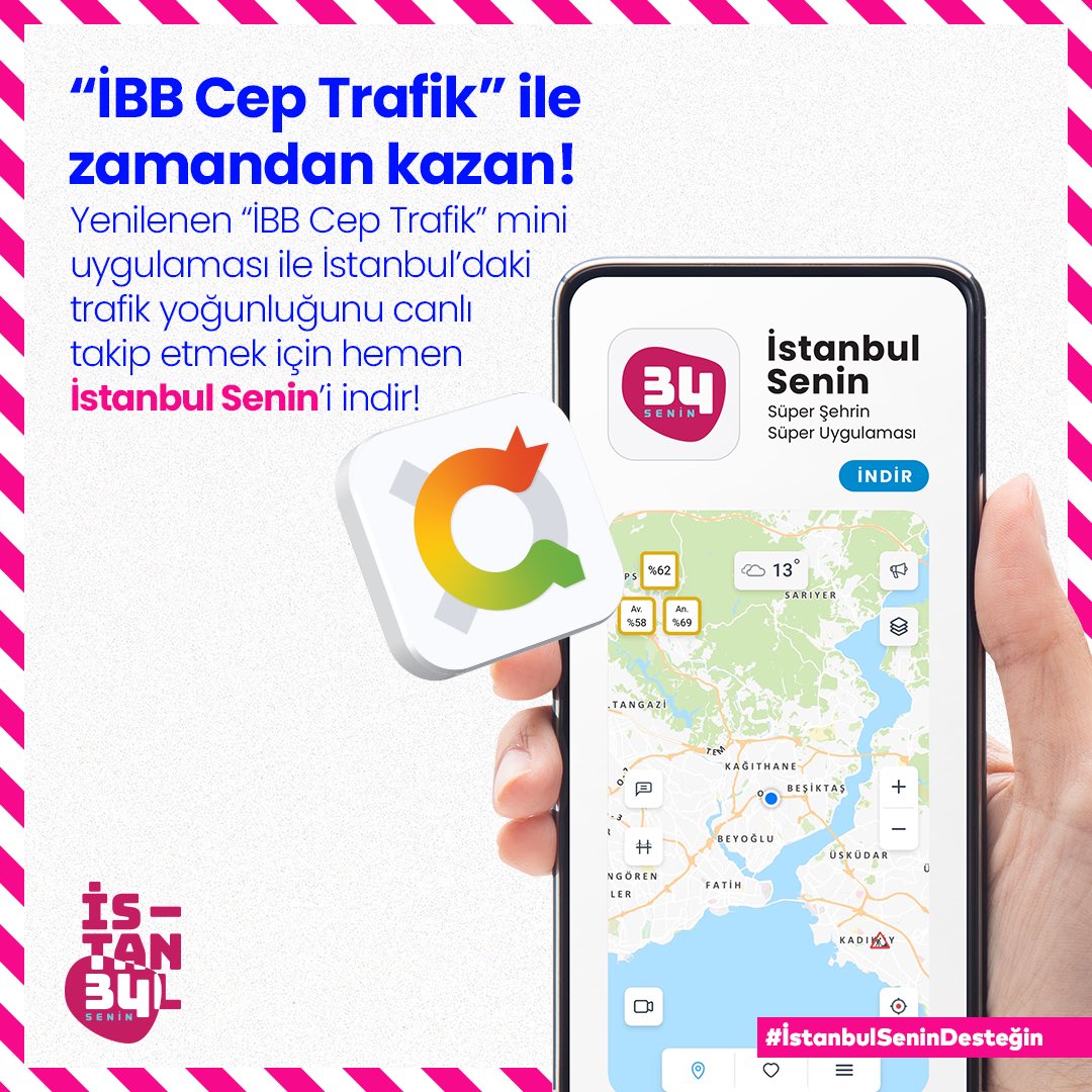 Yola çıkmadan önce “İBB Cep Trafik” mini uygulamasıyla trafiğin durumunu kontrol et, zamanın sana kalsın! Aşağıdaki linki tıkla, hemen İstanbul Senin’i indir. m.istanbulsenin.istanbul/is #İstanbulSenin #İstanbulSeninDesteğin #İBBTrafik