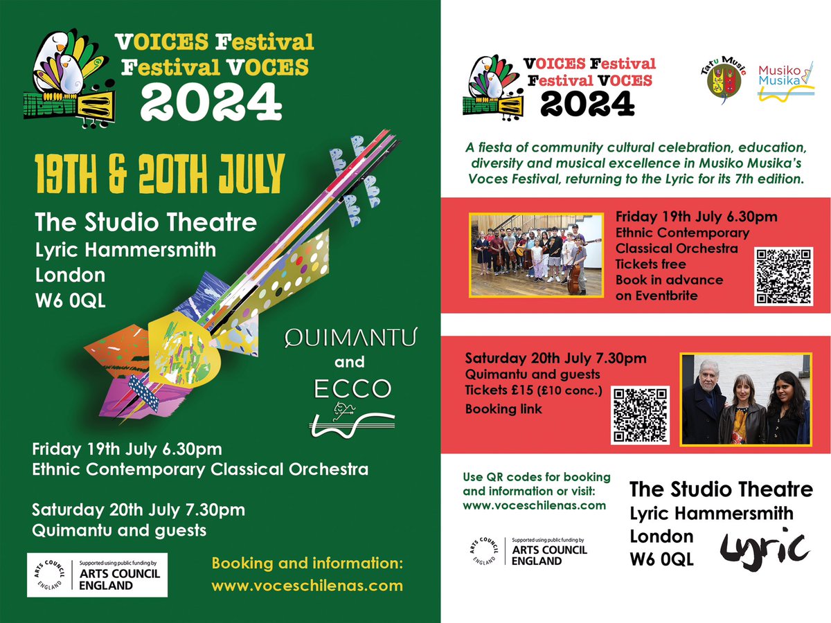 MusikoMusika's tweet photo. We’ve got our final Voces Festival concerts coming up, join us at @LyricHammer - Studio Theatre on the 19th &amp; 20th July for two nights of joy, music, laughter, community and celebration, as this year marks 15 years of the ECCO Orchestra!

Visit https://t.co/Rbvg0AQz1e for tickets https://t.co/Dl5wxdIWqe