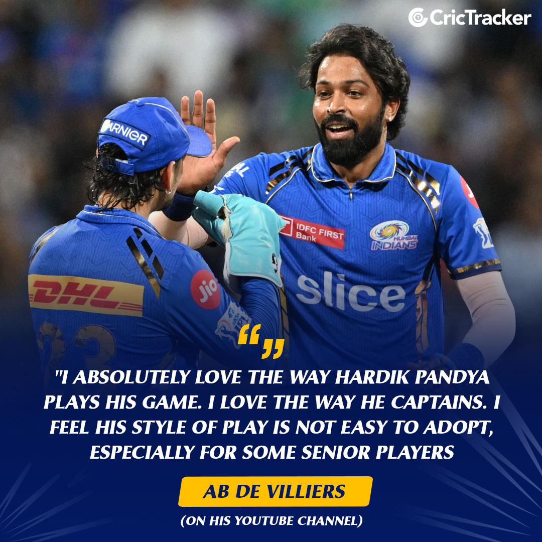 AB de Villiers issues a clarification on his comments on Hardik Pandya's captaincy.