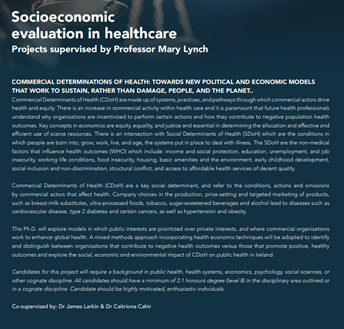 🚨Come work with us in <a href="/RCSI_Irl/">RCSI</a>🚨

PhD opportunity

Commercial determinations of health: towards new political and economic models that work to sustain, rather than damage, people and the planet

Supervised by Prof. Mary Lynch, Dr. <a href="/cacahir/">Caitriona Cahir</a> and me 

rcsi.com/dublin/researc…