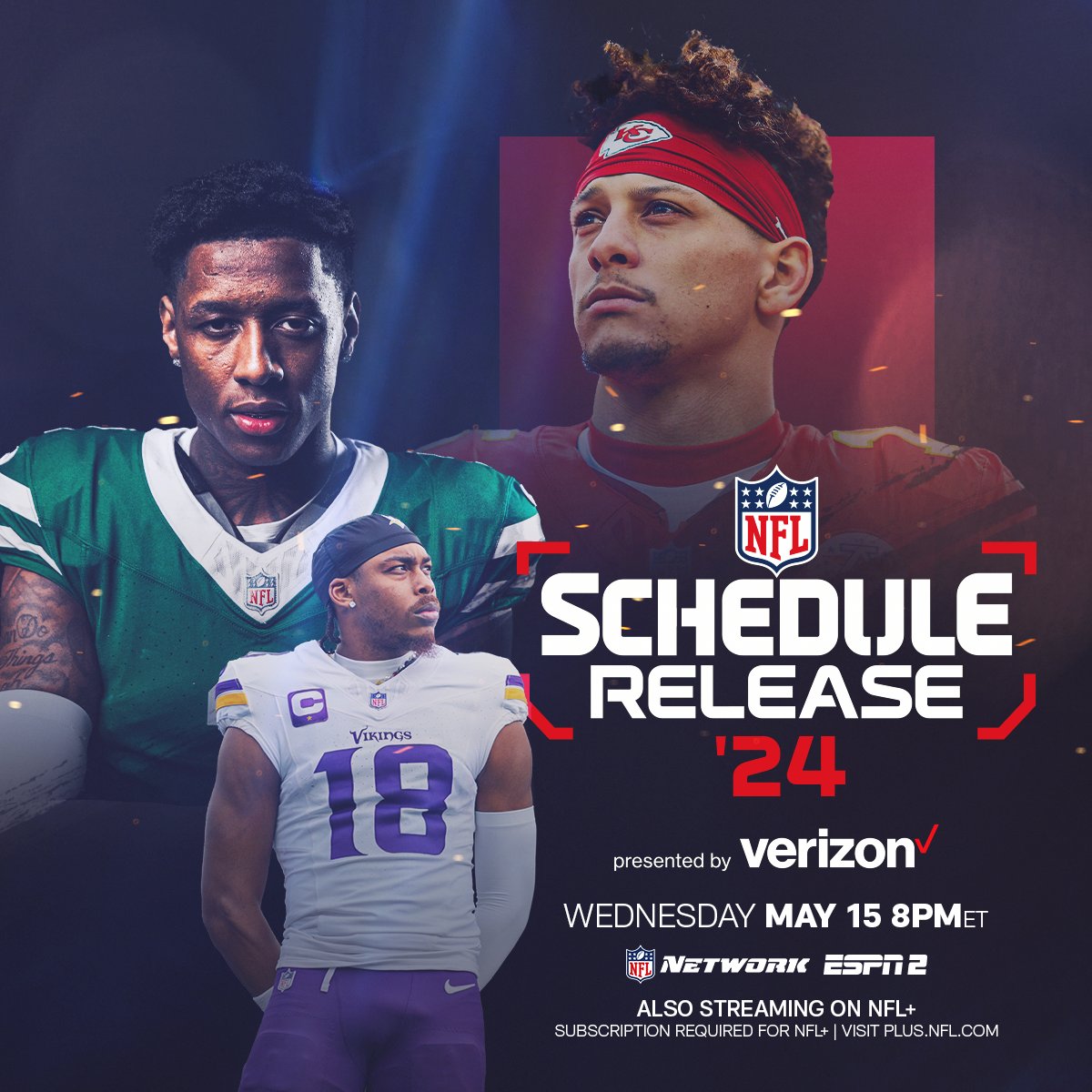 2024 NFL SCHEDULE RELEASE. WEDNESDAY MAY 15. 8PM ET.