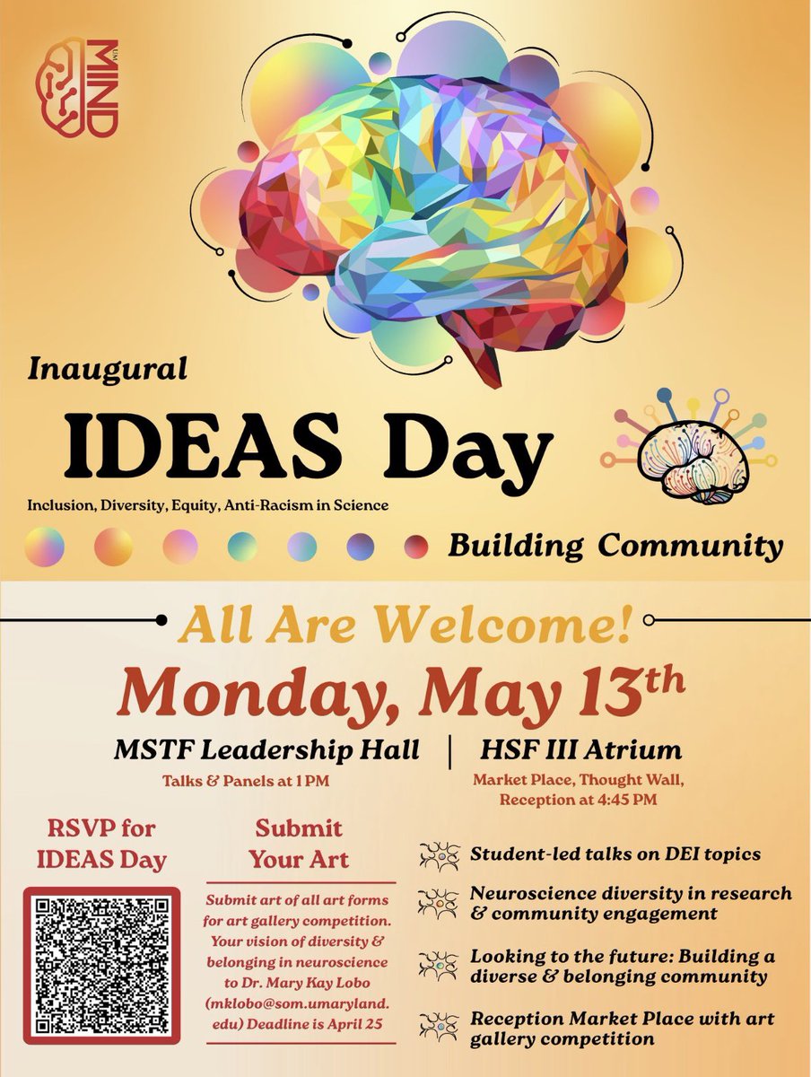 TODAY: Our IDEAS (Inclusion, Diversity, Equity, and Anti-Racism in Science) Committee is hosting the inaugural IDEAS Day event! Join us for student-led talks, panels on diversity in research and community engagement, a marketplace of community groups, and more!