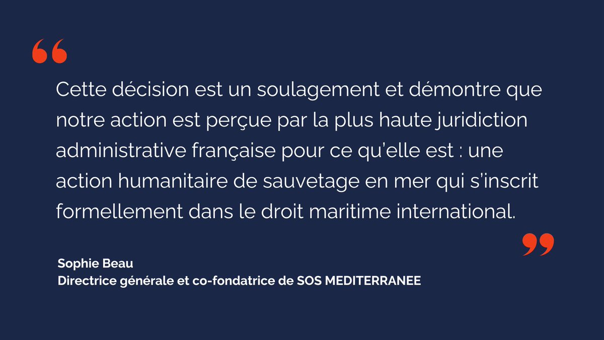 ⚡️COMMUNIQUÉ⚡️ Le @Conseil_Etat valide l’octroi de subventions à l’ONG de sauvetage en mer SOS MEDITERRANEE. Les décisions rendues ce jour mettent un terme à une bataille juridique engagée par des opposants à l’action humanitaire en mer de SOS MEDITERRANEE, à l’encontre des