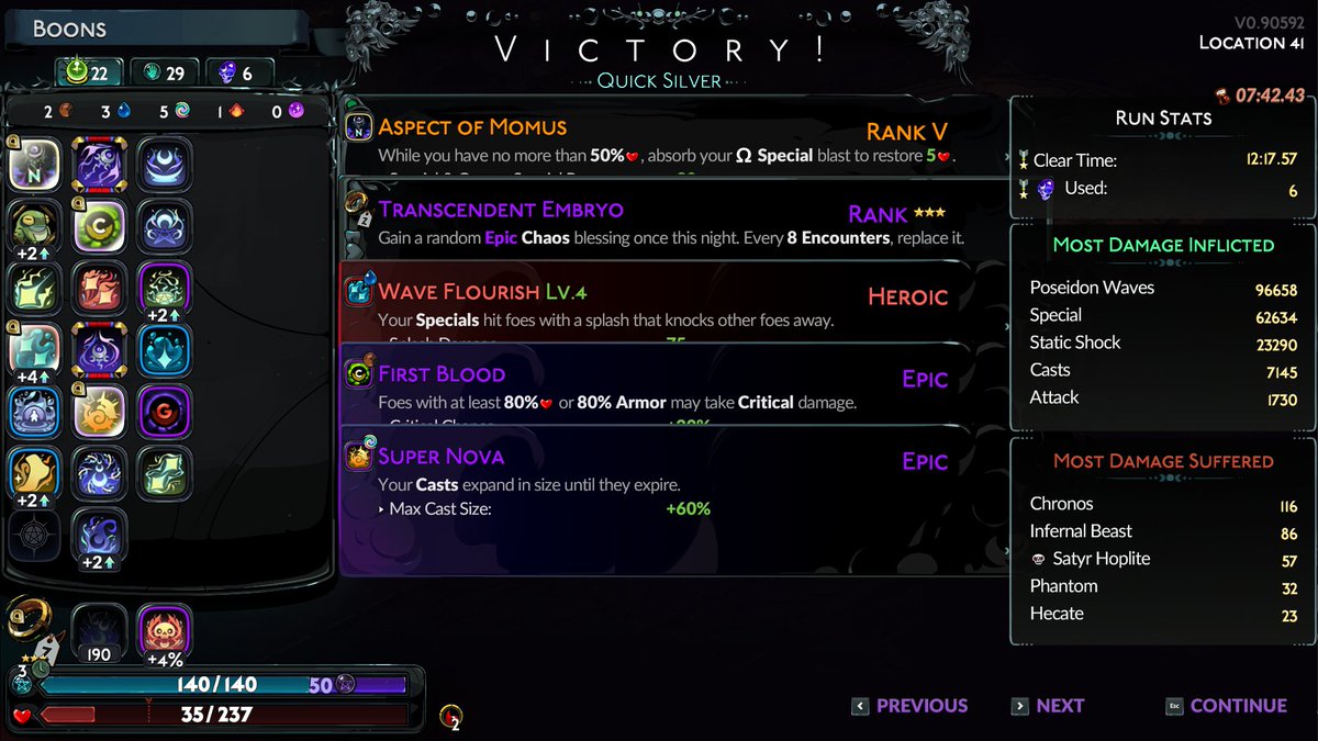 12:17 Hades 2 clear. Reminder that I used to be a speedrunner