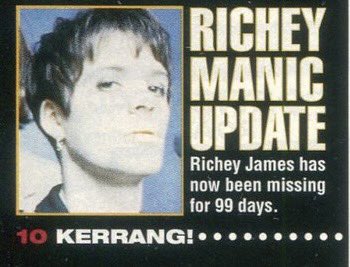 #RicheyEdwards #OTD #RicheyJames #RicheyManic #Kerrang #Missing #Missed #Manics #ManicStreetPreachers #RicheyJamesEdwards #PainfullyBeautiful #Vintage #Nineties #Music #Magazine