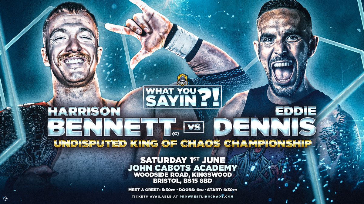 MATCH ANNOUNCEMENT Will the 2x King of Chaos leave holding the Undisputed Championship for the first time or will the Champ start his title reign by beating one of the best to ever step in a Chaos ring? UNDISPUTED KING OF CHAOS BENNETT (c) VS DENNIS 🎟️ ringsideworld.co.uk/events.php?id=…