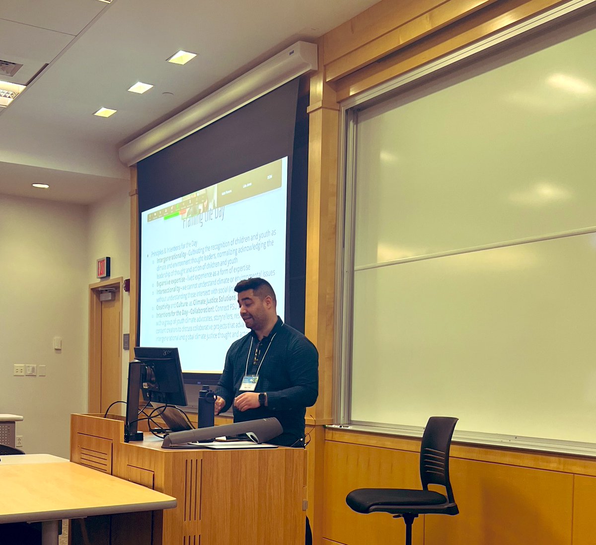 .@ortiz__mark Director of the Global Youth Storytelling and Research Lab setting the scene for the Accelerator Workshop on ‘Developing transformative youth-centered research agendas and intergenerational collaborations to foster climate justice solutions’ 🌎 #PennStateClimate