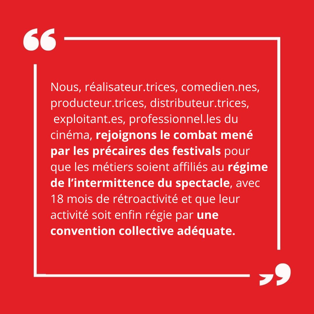 📷 Soutien aux précaires des festivals de cinéma
Les membres du collectif Sous les écrans la dèche, alertent sur la précarité grandissante des travailleurs de festivals de cinéma et les risques à venir cet été de la réforme de l'assurance chômage sur leurs métiers.