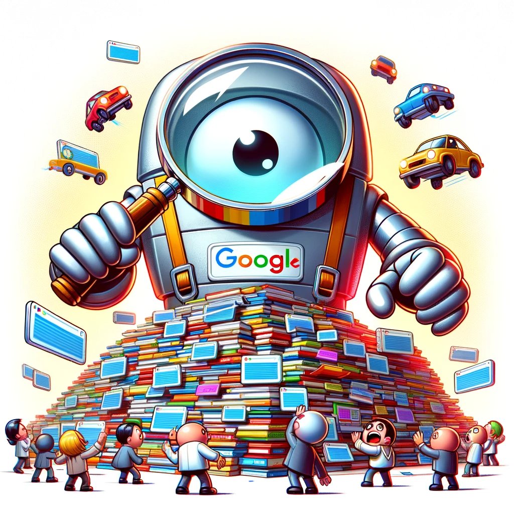 Southpowok's tweet image. Meet the friendly neighborhood search engine robot! 🤖🔍 With its giant size and a magnifying glass eye, this robot is on a mission to sort through the digital chaos. #SearchEngineRobot #DigitalHumor #TechComedy #CartoonIllustration