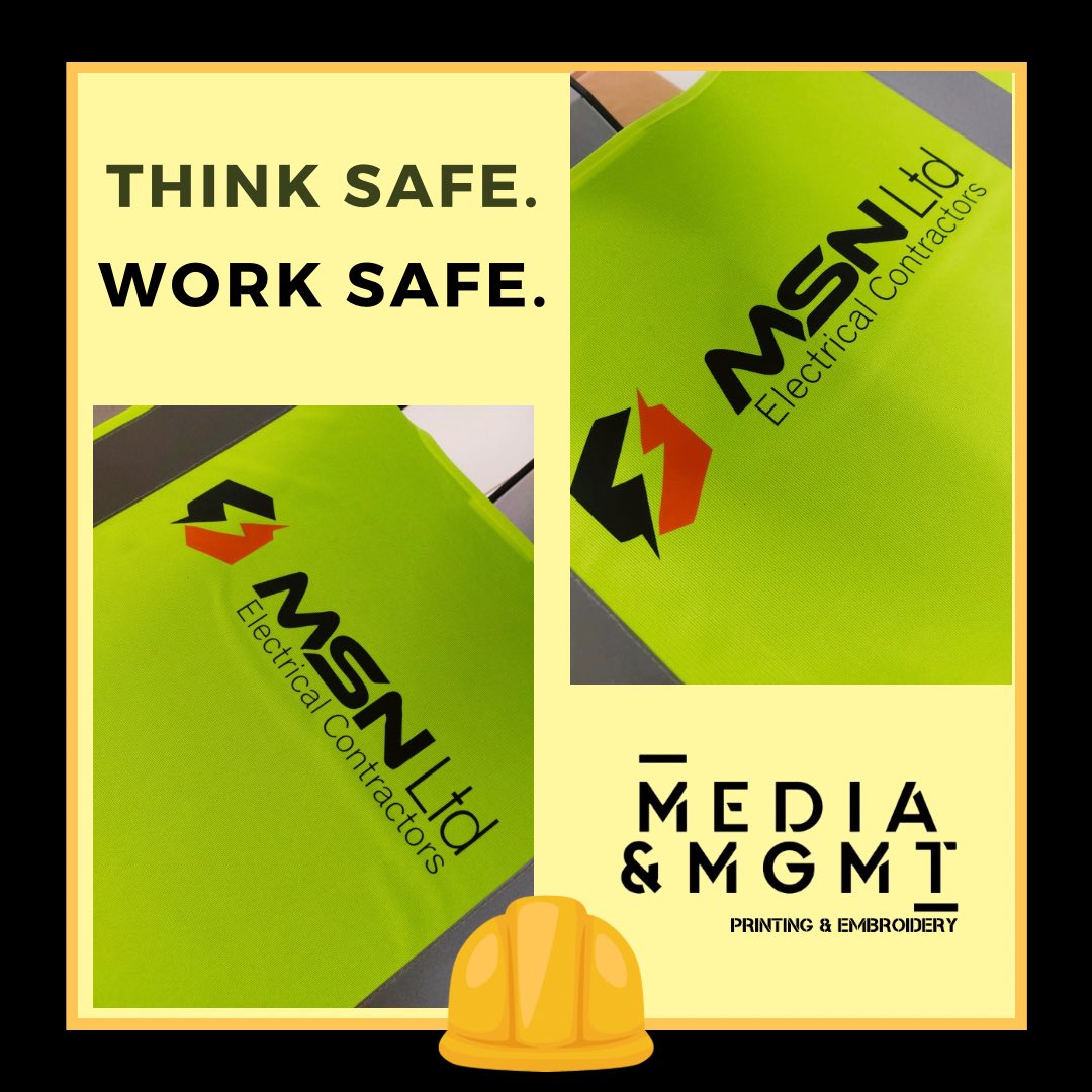 Think Safe. Work Safe. 👷🏾‍♂️👷🏿‍♀️ Branded safety wear available direct from our website mgmt-print.co.uk #mediamgmtprintingandembroidery #printing #doncasterisgreat #uniform #doncasterbusiness #logoprinting #printingsolutions #printingexperts #personaliseddesigns #workwear