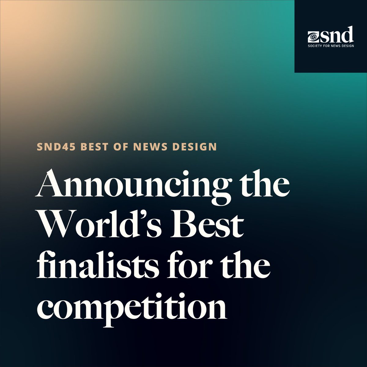 SND's tweet image. SND is proud to announce the finalists for World’s Best Designed in the #SND45 Digital and Print Competitions.

This year judges evaluated about 4,400 entries across both competitions and have narrowed the field down to 10 finalists.

snd.org/finalists-anno…