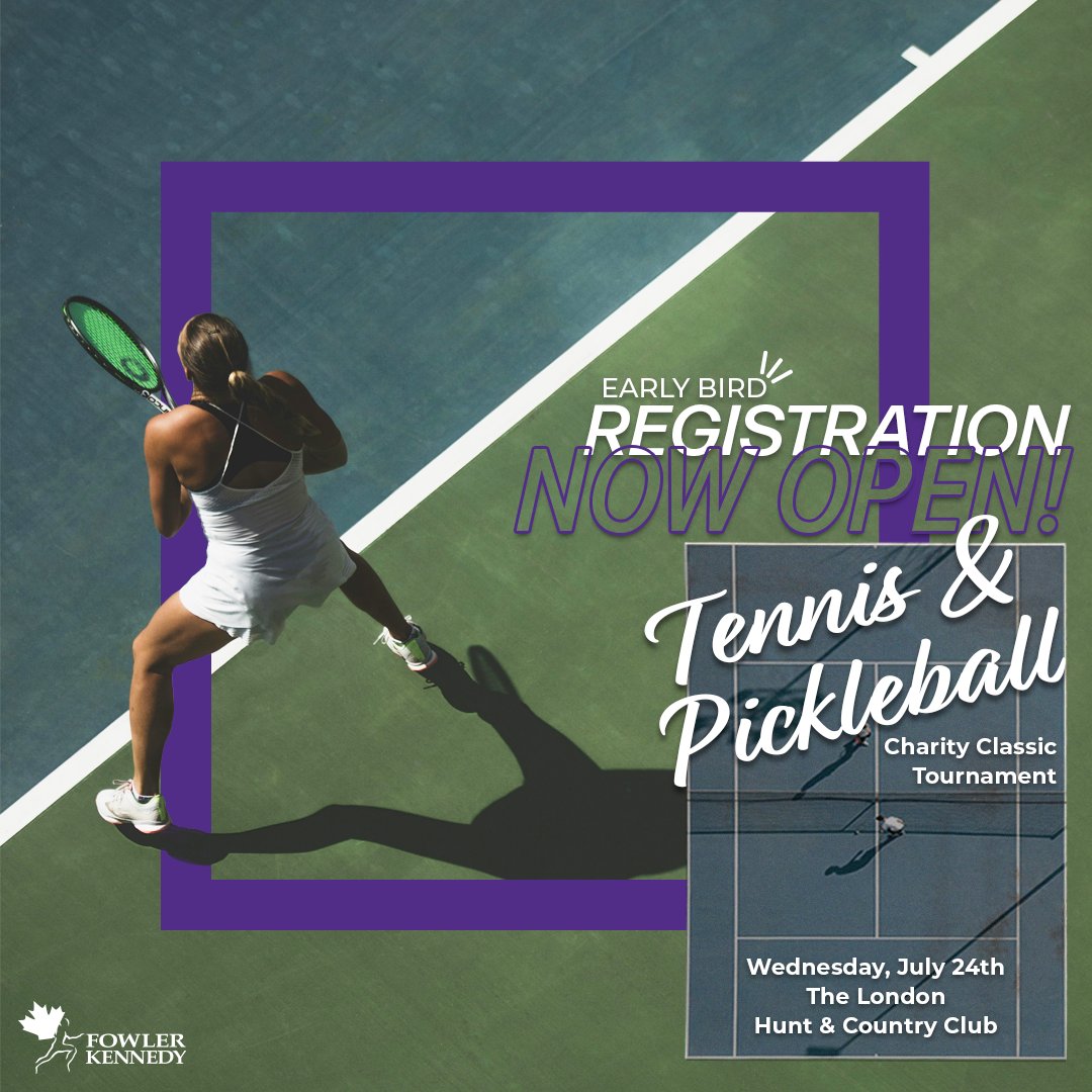 Early Bird Registration is coming to an end, act fast! Join us at the @LondonHuntClub for a fun-filled day on the courts in support of the Fowler Kennedy Sport Medicine Clinic! To catch the early bird registration deals, please visit the link below: lhsf.donordrive.com/index.cfm?fuse…