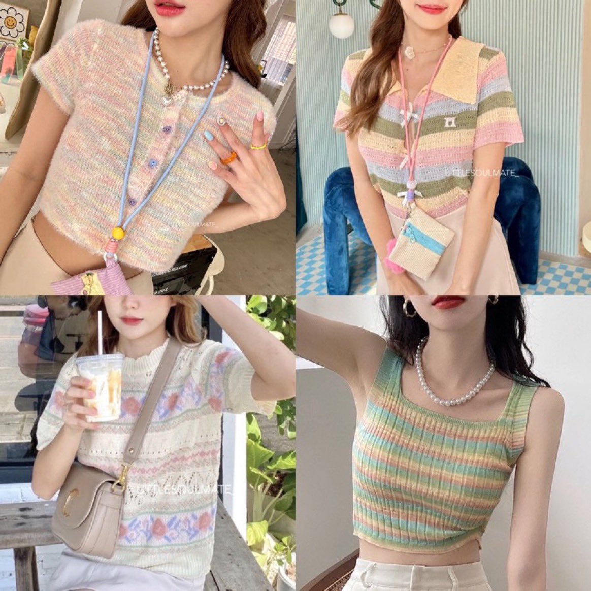 เสื้อไหมพรมสีสันสดใส น่ารักทุกตัวเลย ไม่มีไม่ได้แล้ว แมทกับอะไรก็สวยจึง🪁💖🍹