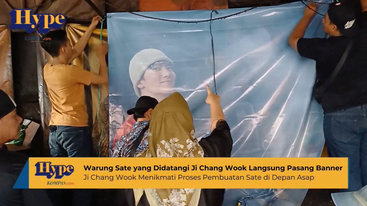 JI CHANGWOOK PERNAH MAKAN DISINI IS REAL 😭😭 tukang sate langsung pasang banner 😭 •kdm•