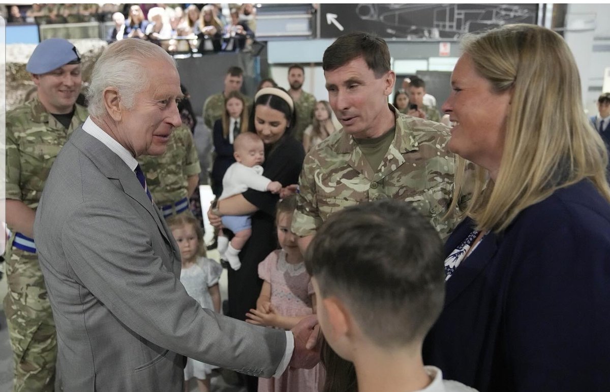 Pics 1& 2
When your father looks at you with great pride in his eyes
His beloved& reliable son

The King & his heir are both trained military pilots/ officers

The title of Colonel-in-Chief of the Army Air Corps which KC3 held for 32 yrs is now passed to PoW

@KensingtonRoyal