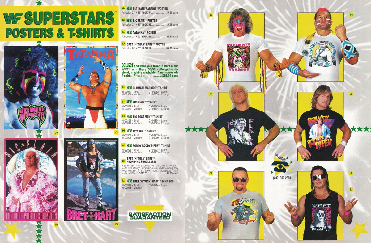 🌟 WWF Superstars Posters & T-Shirts 🌟 #WWF #WWE #Wrestling #UltimateWarrior #Tatanka #RicFlair #RoddyPiper #BigBossMan #BretHart