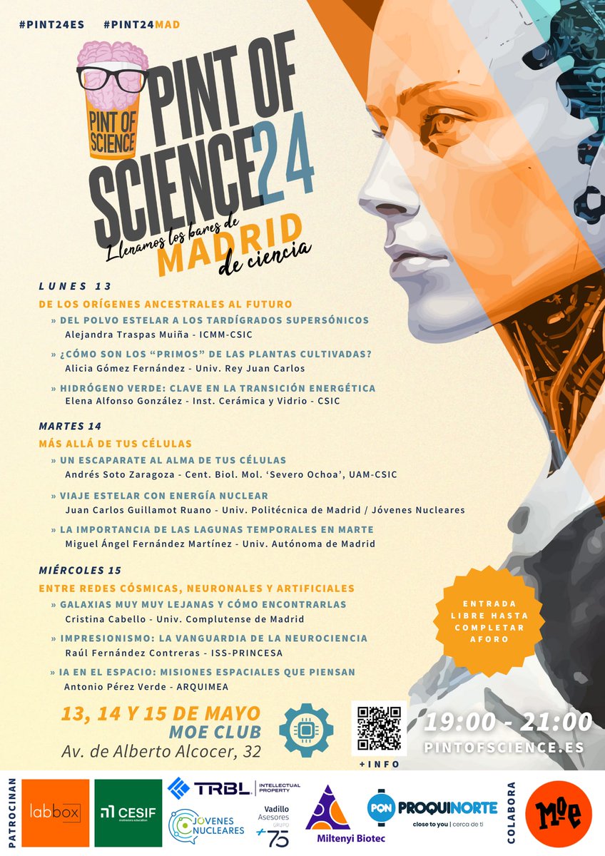jam_science's tweet image. ¡En tres horas nos vemos en el @MOECLUB para empezar una nueva edición de @pintofscienceES!
Tres días repletos de ciencia para compartir con vosotros. ¡Os esperamos!

#Pint24ES #Pint24MAD
