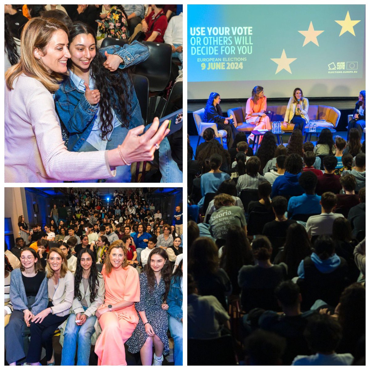 Study. Ask. Vote. That was my message to 16 & 17 year olds who are able to vote for the very first time in #EUelections2024 next month. Thank you for a very interesting discussion at the Go! Kompaz school in Zaventem 🇪🇺🇧🇪 Europe is you! Shape it. Vote for it. Be proud of it.