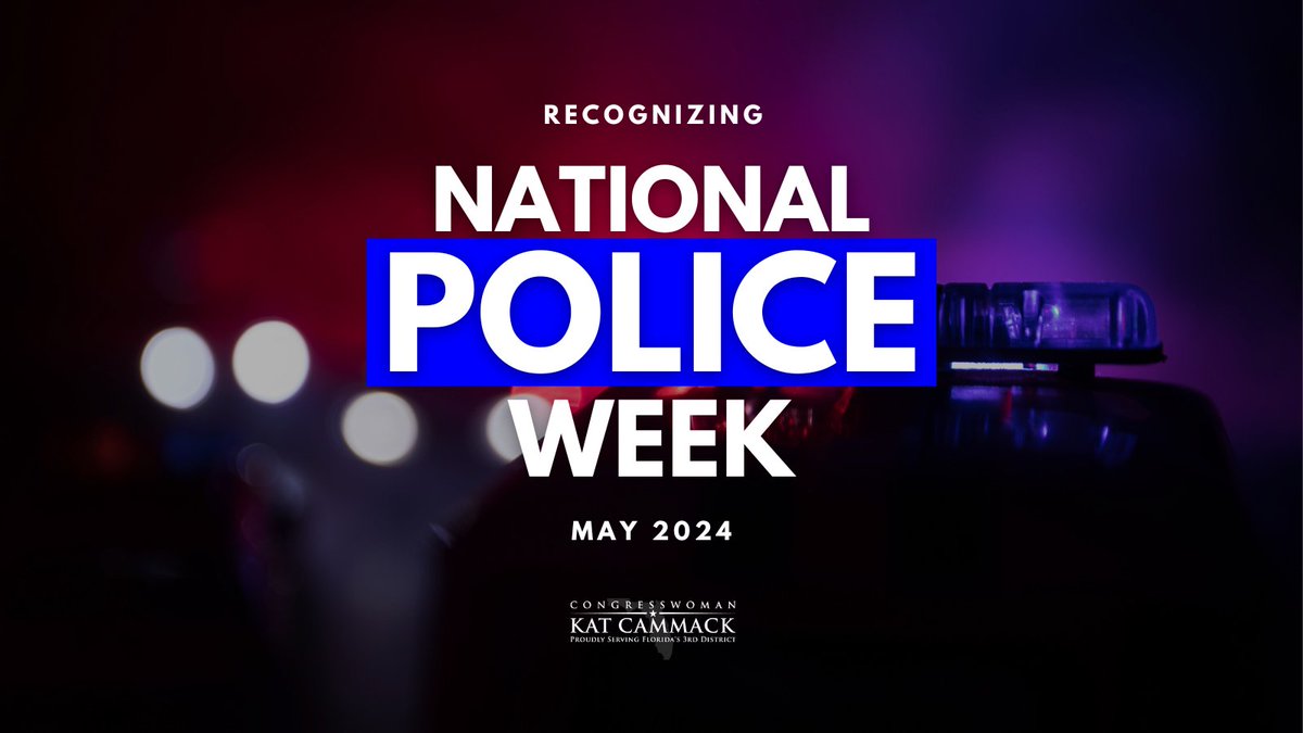 This week marks National Police Week when we honor the brave men and women of our law enforcement communities across #FL03 and the nation. To the men and women who serve on the front lines every day, we support you, appreciate you, and will always #BackTheBlue.