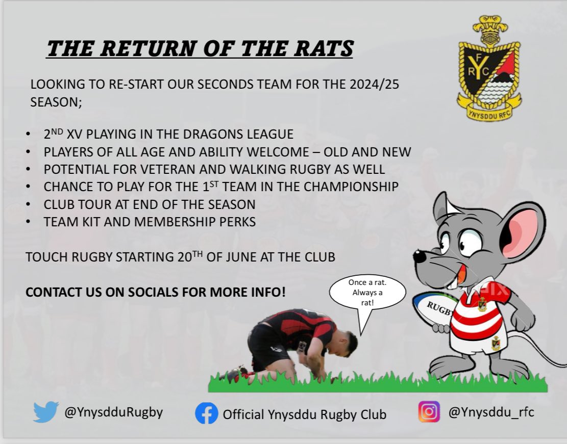 Come and join the party <a href="/YnysdduR/">Ynysddu River Rats</a>