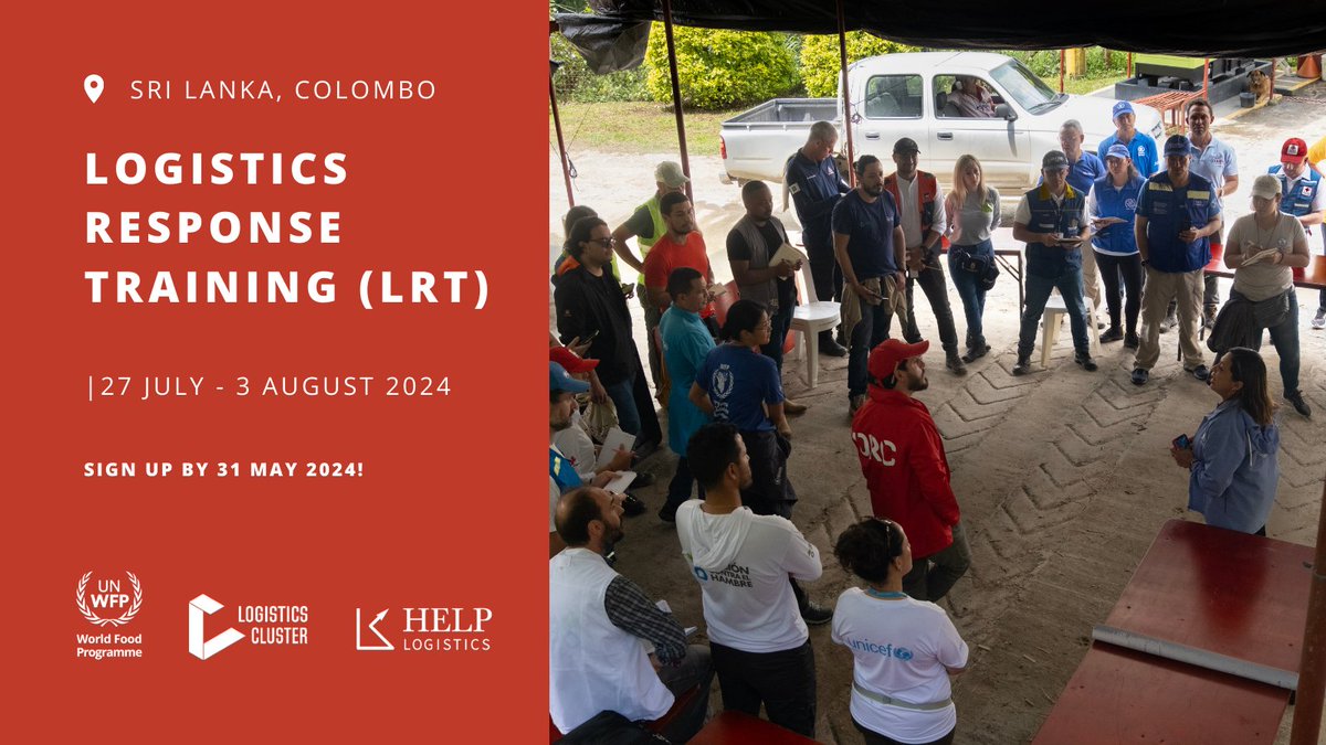 🚨Join us for the Logistics Response #Training (LRT) in Colombo, Sri Lanka! 🗓️ Dates: 27 July to 3 August 2024 👉Deadline for Applications: 31 May 2024 Apply now and be part of this transformative training opportunity: forms.office.com/pages/response… 👏 Sponsored by @help_logistics.