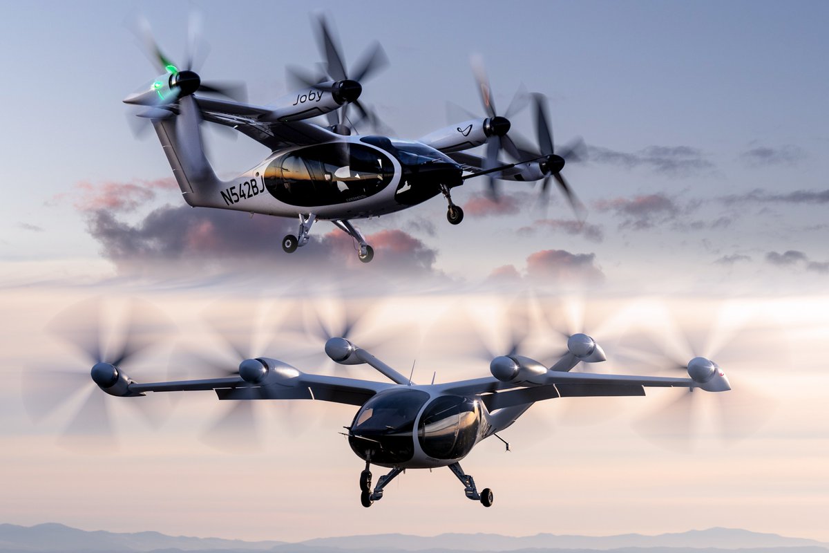 jobyaviation's tweet image. We celebrated the completion of our pre-production prototype flight test campaign, which completed more than 1,500 flights and over 33,000 miles of eVTOL flight over the past four years.
These two aircraft were our second generation of full-scale prototype aircraft. We're now…