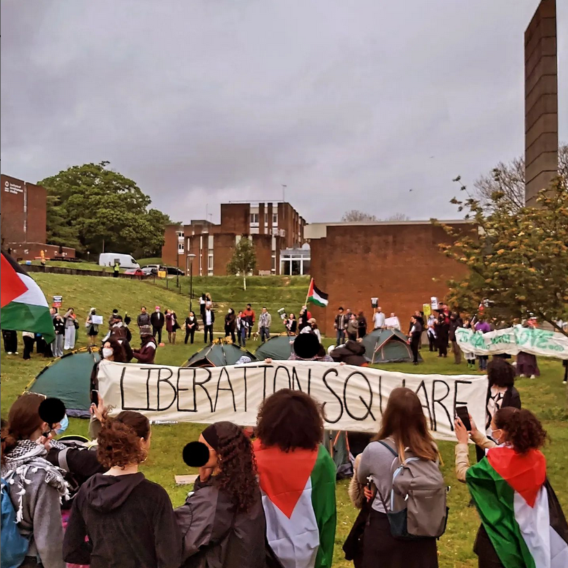 📢 BREAKING: Sussex Encampment launches at @sussexuni campus 🇵🇸 #sussexencampment #liberationsquare