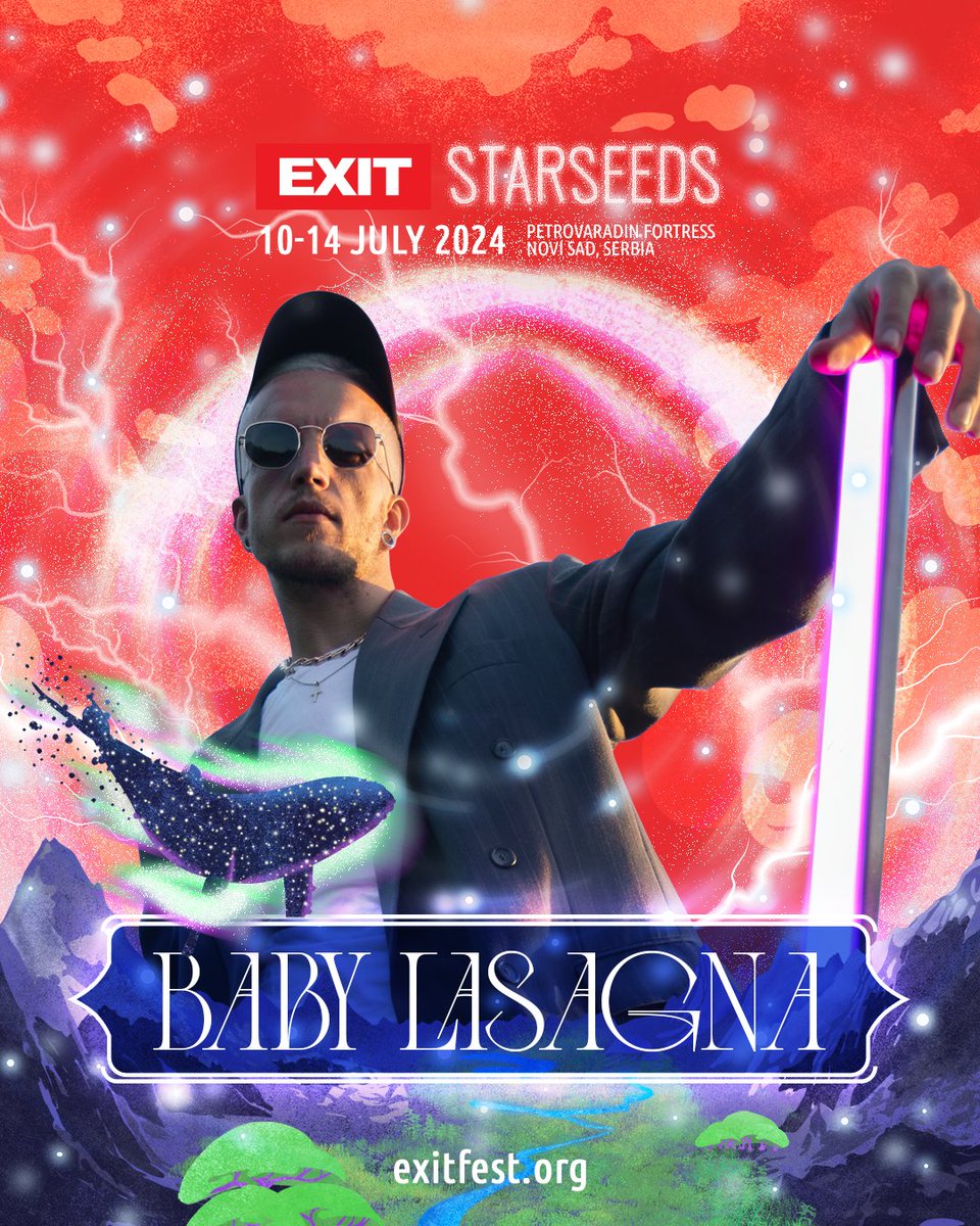 Baby Lasagna joins EXIT Starseeds from 10-14 July 2024 at Petrovaradin Fortress, Novi Sad, Serbia! 💫

WATCH THIS SPACE: One-Day tickets for July 10 incoming very soon! 🙌🏼