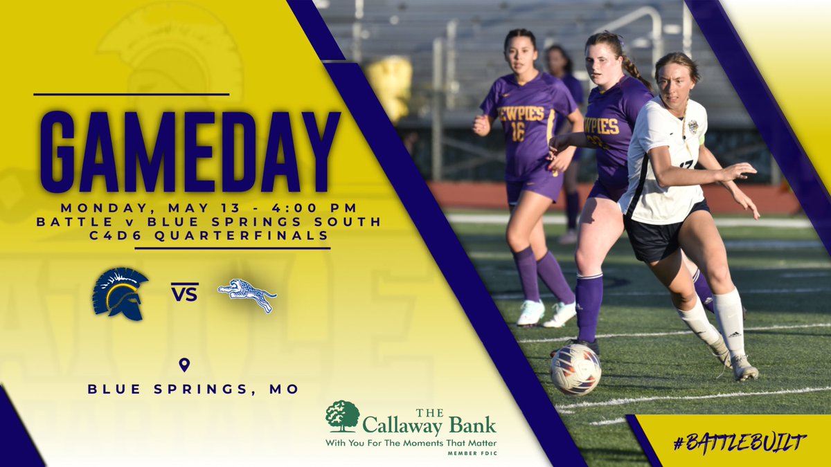 Battle Girls Soccer begins play in the Class 4 District 6 Tournament today by taking on Blue Springs South! Let’s go Spartans!