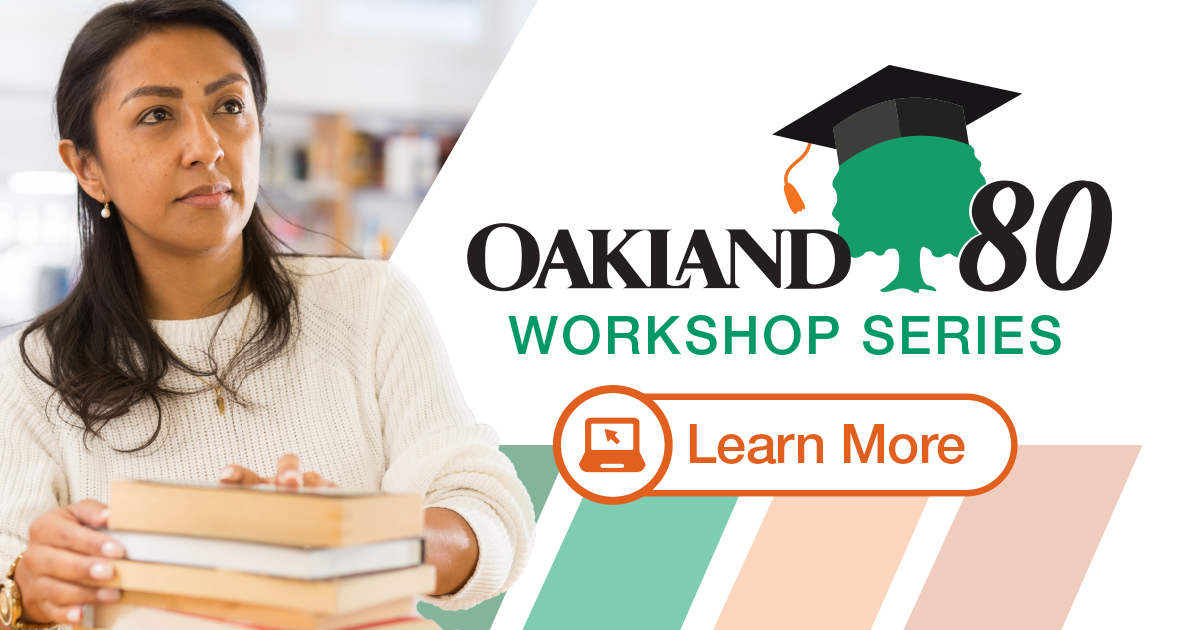 In addition to increasing access to post-secondary education through #scholarships and #Oakland80 resources, #OaklandCounty offers free virtual workshops to help you make educational decisions. Browse our workshops at bit.ly/3tqnJ3Y and register today! 🎓