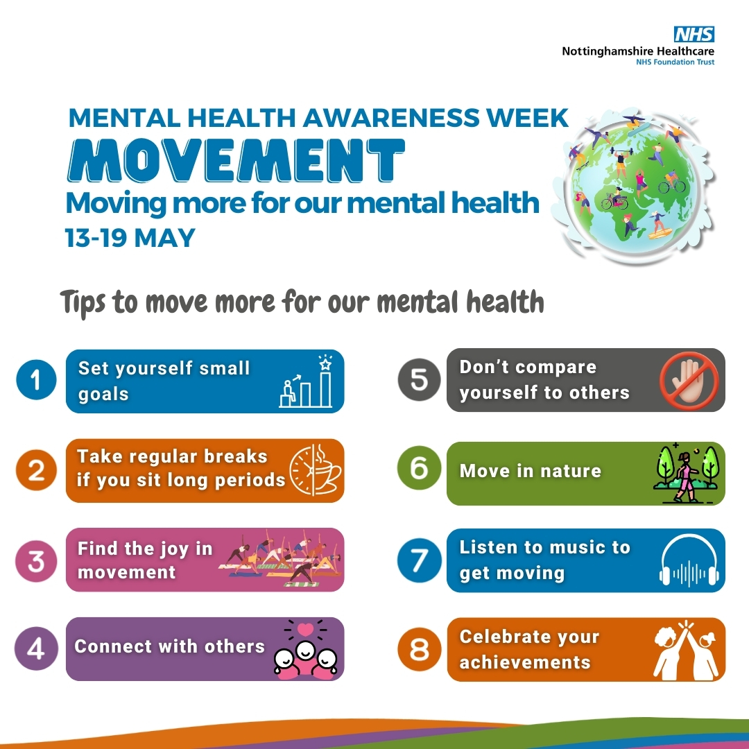 We know moving more is important for our mental health but many find it hard to move enough. These tips from @mentalhealth may help you get started: orlo.uk/xi75u