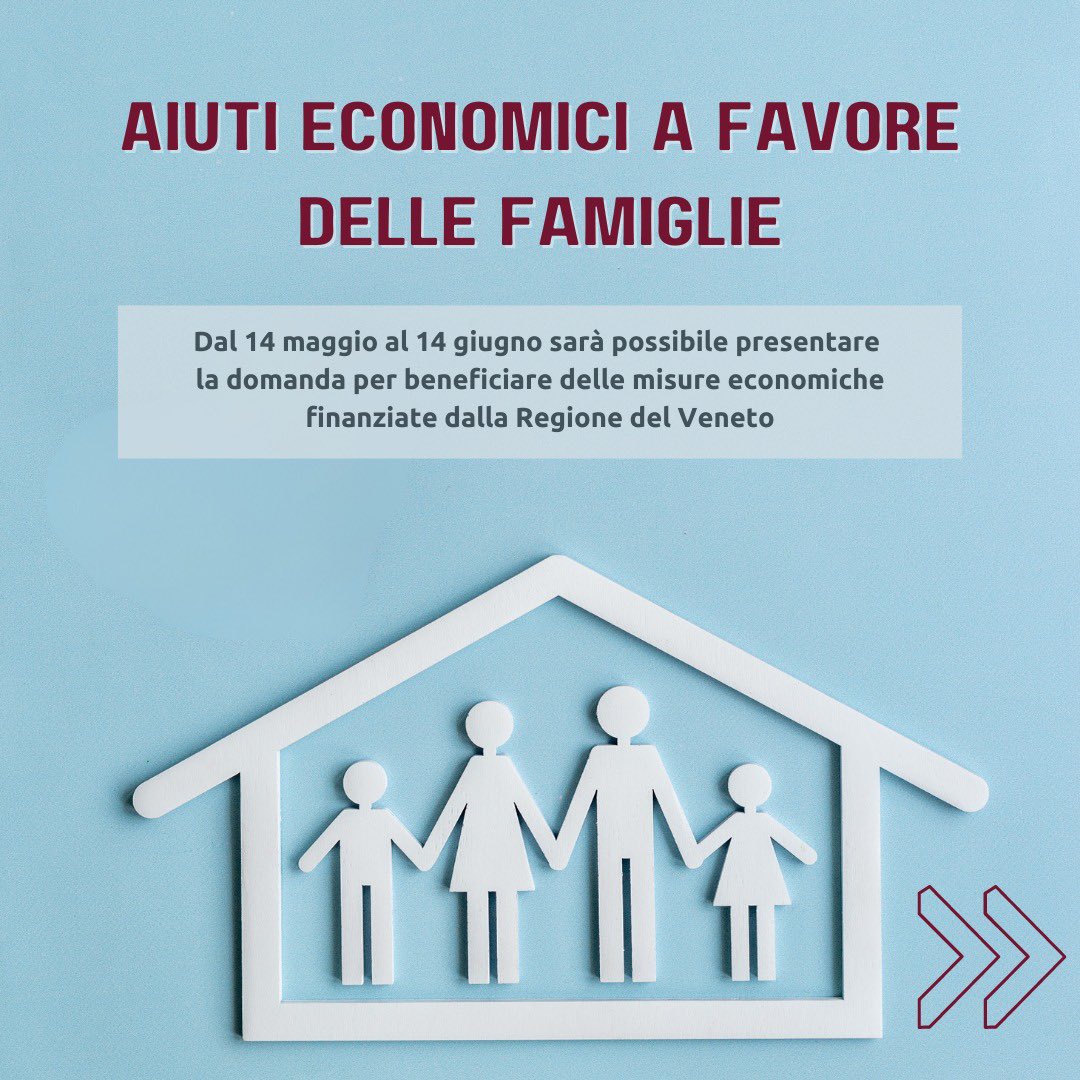 comunevenezia's tweet image. ‼️ Aiuti economici a favore delle #famiglie fragili e della natalità: dalle ore 10 di domani, martedì 14 maggio, si può presentare #domanda!

🔸 Il bando prevede l'erogazione di tre contributi suddivisi su tre linee di intervento, a seconda della condizione specifica nella quale
