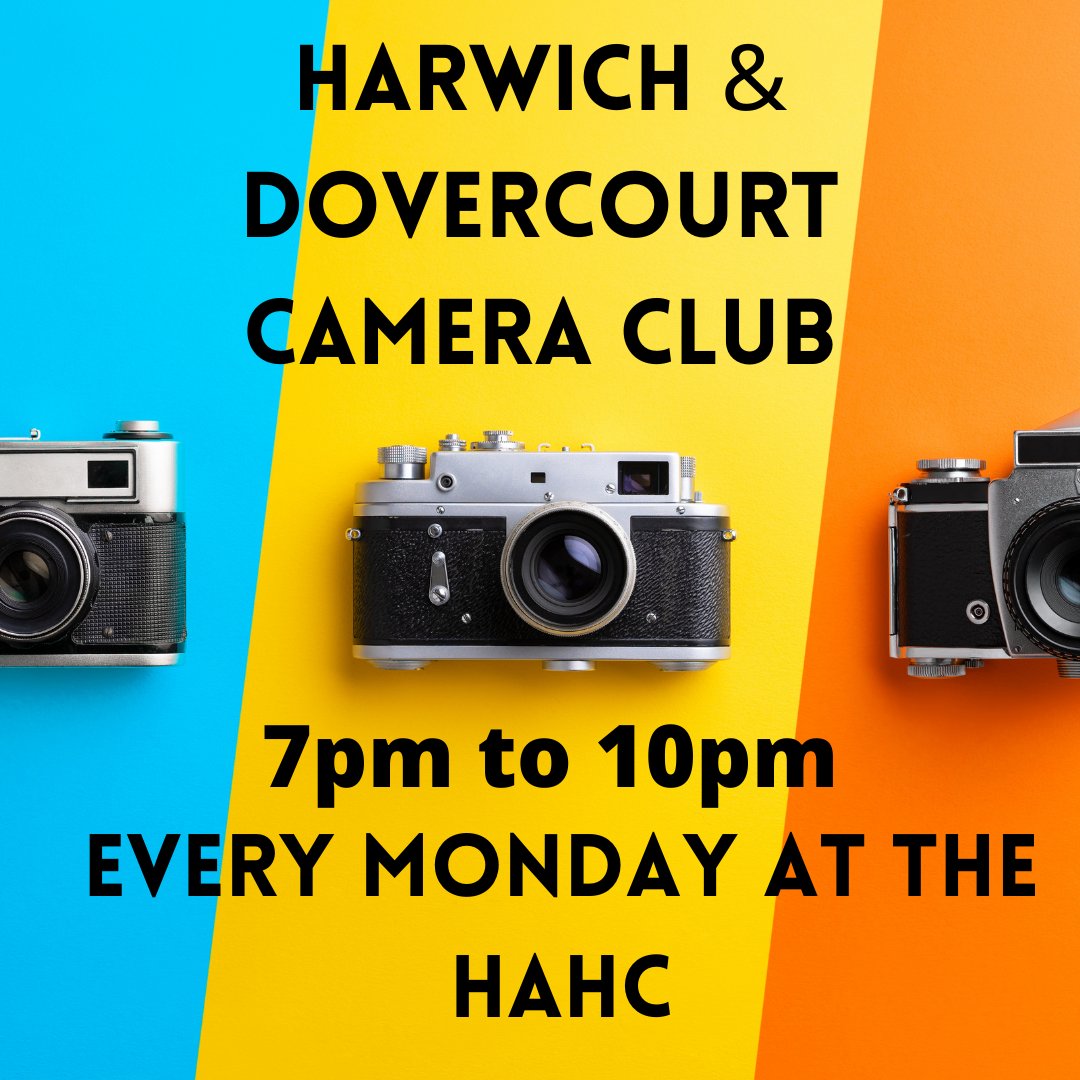 Monday Night is Camera Club Night. 7pm at the Harwich Arts & Heritage Centre - All welcome. #camera #arts #community