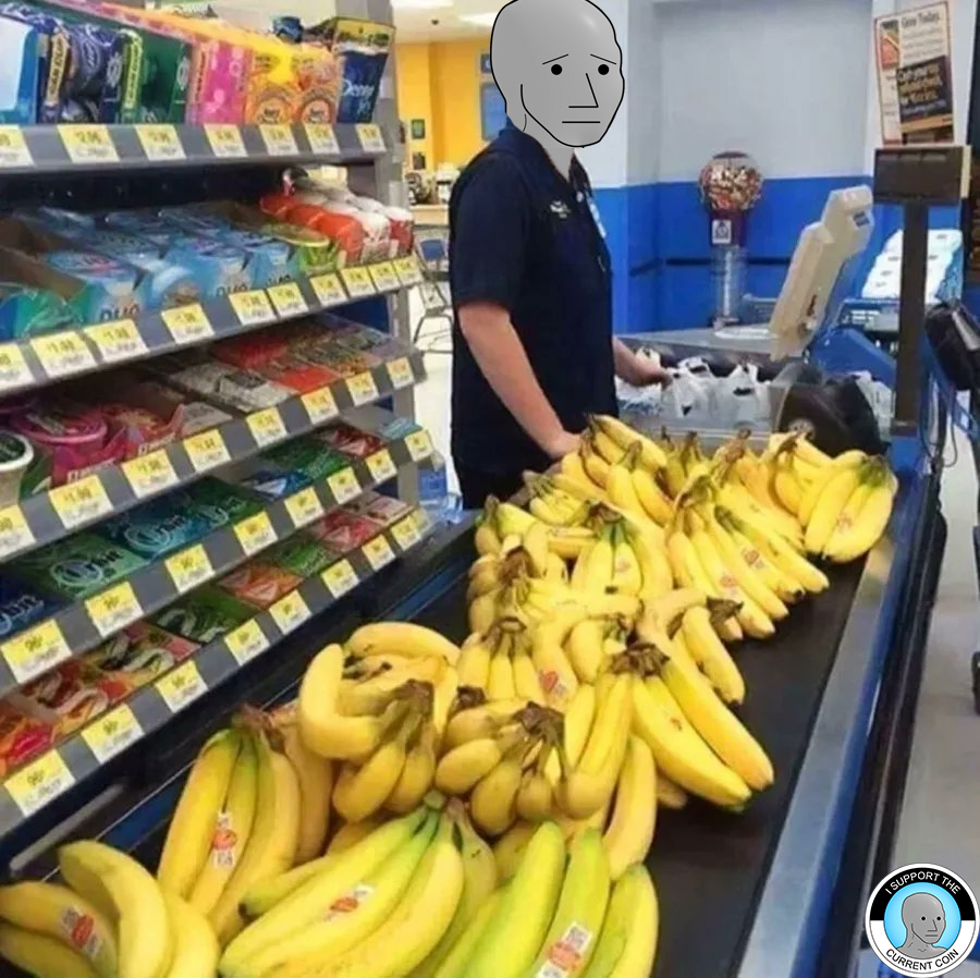 NonPlayableCoin's tweet photo. this is how an $NPC enters the banana zone https://t.co/07khbzNhgY