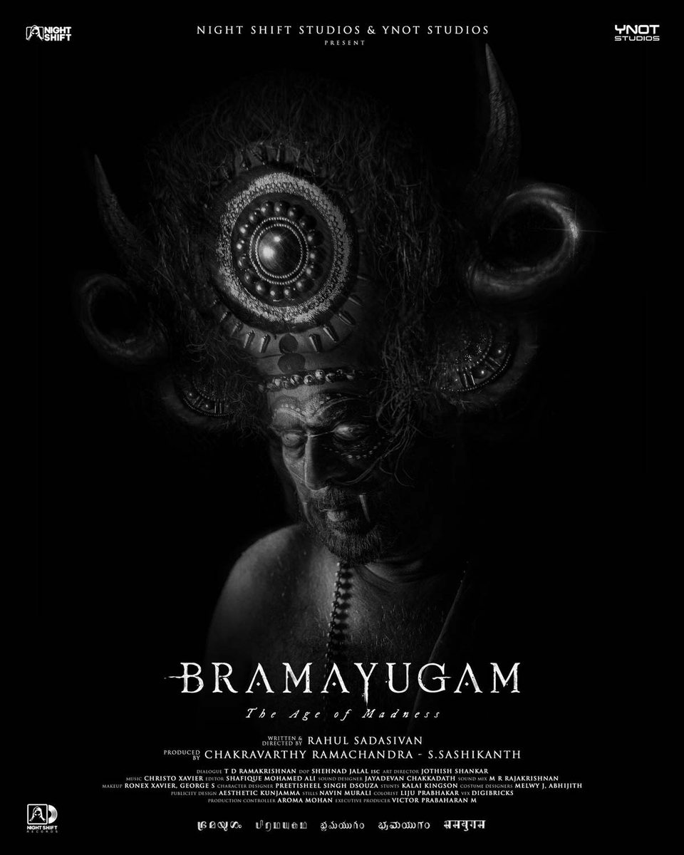 BRAMAYUGAM (2024) is ABSOLUTE CINEMA

Filme indiano de terror com pegada folk. Uma cinematografia linda, imersiva e que sabe aproveitar os cenários belos e claustrofóbicos (mesmo que todo em preto e branco) e ainda gerar tensão. Destaque também para a trilha sonora!