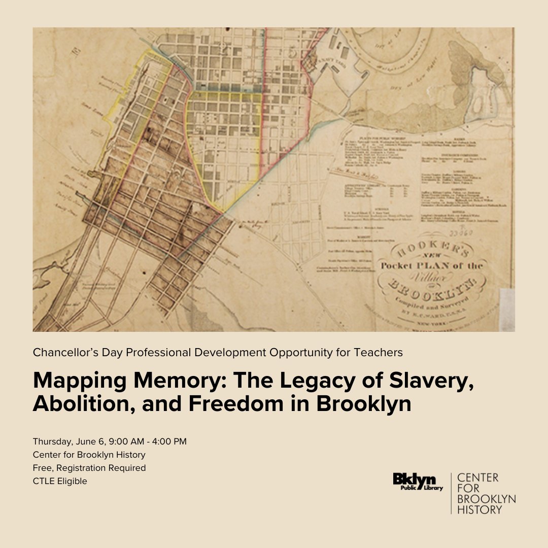 Calling all educators! Join us for an in-person professional development workshop at the Center for Brooklyn History. Learn more and register here: bklynlib.org/3QFgzBr
