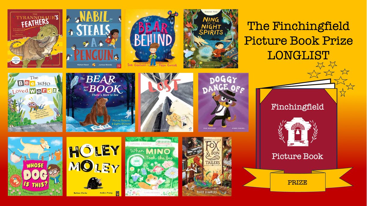 We are DELIGHTED to announce the Finchingfield Picture Book Prize LONGLIST! As selected by the children at @FinchingfieldSt! We had some really gorgeous books and the children were hard pushed to narrow it down. Thank you so much to everyone who submitted a book!