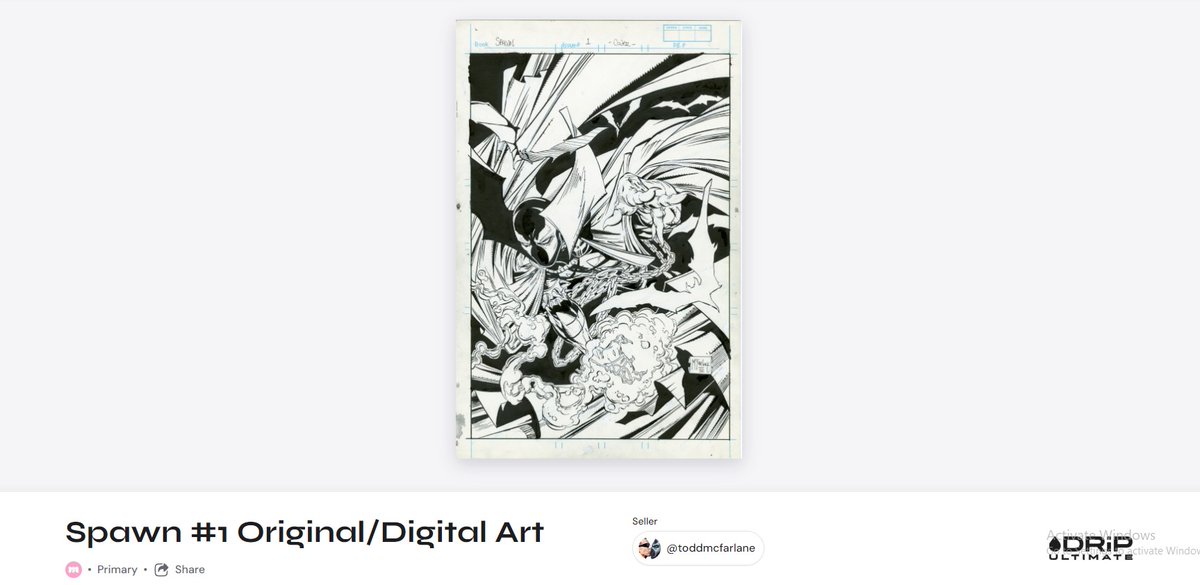 Our auction is now LIVE on @mallow__art! Own a part of HISTORY with the Digital 1 of 1 scan of the original cover artwork for Spawn #1!! Auction - mallow.art/u/toddmcfarlane