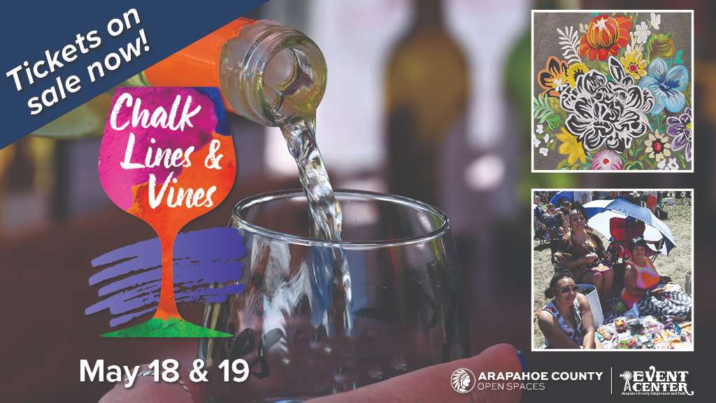 Calling all wine lovers! Come sample local wineries while watching artists create masterpieces live at #ChalkLinesAndVines this coming weekend. Learn more about the event and purchase tickets at arapahoecountyeventcenter.com/chalklinesandv…!