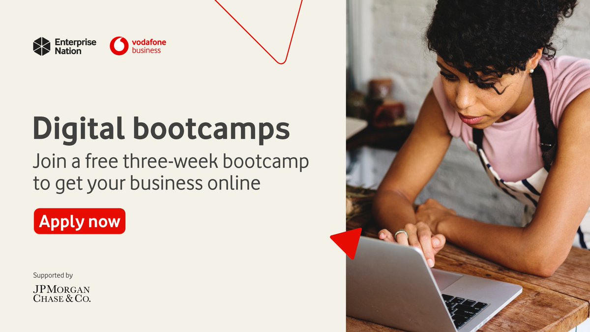 Get your business online 🚀

Join a free #BusinessConnected Digital bootcamp to discover how to adopt technology and boost your business online.

Apply now 👉 ow.ly/QvkP50Rv2wi  

@VodafoneUKBiz @VodafoneVHubUK @jpmorgan @Chase