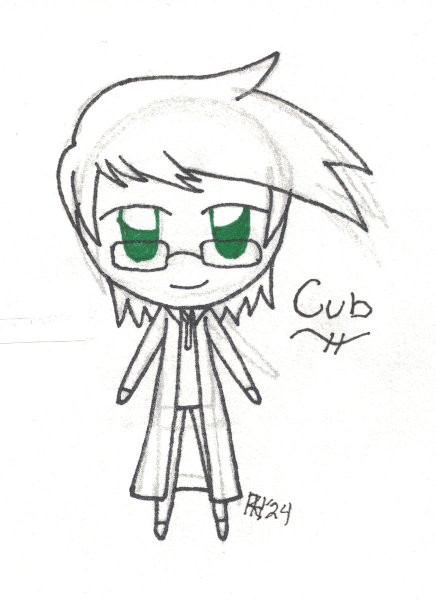 May 13 - CubFan135  Day 13 and its Cub! This was done earlier this year as my original intent with the mini chibis was to at least draw all the Hermits. And of course when I drew Cub the day after he changed his skin =_=

#HermitADayMay #cubfan135fanart #hermitcraftfanart