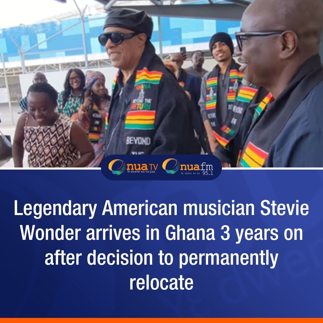 Legendary American musician, Stevie Wonder has arrived in Ghana following a decision in 2021 to permanently move to the West African country. The 74-year-old Grammy Award winner has not yet officially stated if his arrival is for a permanent stay in Ghana. #OnuaTV #OnuaNews