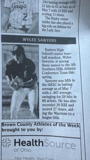 EHS EMS Athletics (@adehsems) on Twitter photo Congratulations to Wylee Sawyers on being named Brown County Athlete of the Week! <a href="/jordanrmichael/">Jordan Michael</a> <a href="/SHACSports/">SHAC Sports</a> <a href="/EHS_Baseball_5/">Eastern Warriors Baseball</a> Congratulations to Wylee Sawyers on being named Brown County Athlete of the Week! <a href="/jordanrmichael/">Jordan Michael</a> <a href="/SHACSports/">SHAC Sports</a> <a href="/EHS_Baseball_5/">Eastern Warriors Baseball</a>