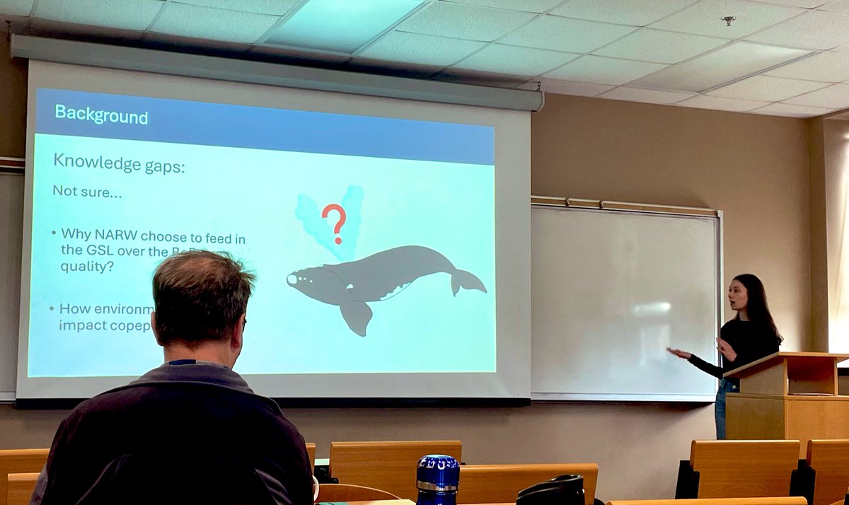 Great job <a href="/JillianCarter_/">Jill Carter</a> from the @kim_davies12 lab on the presentation of her MSc proposal to the <a href="/UNBSaintJohn/">UNB Saint John</a> Department of Biological #Sciences today! Jill will be conducting important comparative #research on #copepods in the Gulf of St. Lawrence &amp; Bay of Fundy! 🦐🐋⛴️