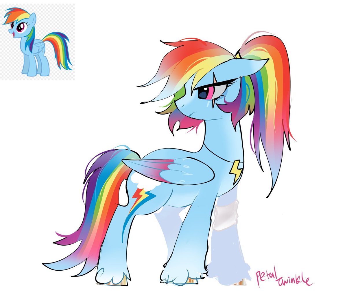 I don't draw rainbow often, so I drew her this time
