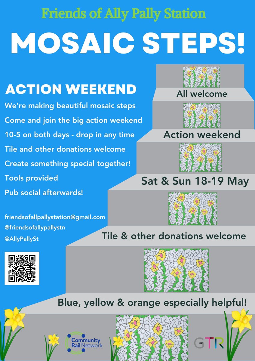 Take steps to transform your community! We’re making beautiful mosaic steps for the Bedford Rose Garden. Join us for action weekend May 18th-19th! 🌺🌻
